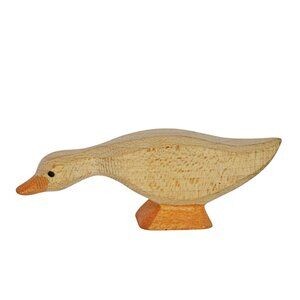 Vintage Ostheimer Goose Duck Head Down Bird Wood Carving Germany